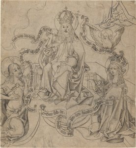 Krisztus és Mária közbenjár az Atyaistennél alkotó: German 15th Century