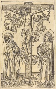 Krisztus a kereszten angyalokkal alkotó: German 15th Century