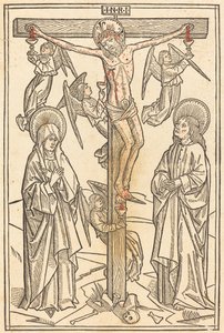 Krisztus a kereszten angyalokkal alkotó: German 15th Century