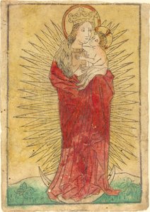 Madonna és a gyermek dicsőségben a félholdon állva alkotó: German 15th Century