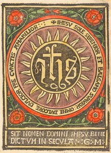 JHS monogram lángoló körben
