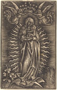 A két angyal által megkoronázott Szűz alkotó: German 15th Century