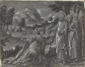 Krisztus és a házasságtörőnő [recto] alkotó: German 16th Century