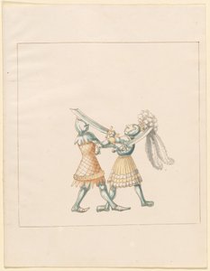 Freydal, Maximilianus I. császár tornája és tornája: Gyalogharcok (Jousts) (III. kötet): 154. tábla alkotó: German 16th Century