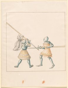 Freydal, Maximilian I. császár tornája és tornája: Gyalogharcok (Jousts) (III. kötet): 147. tábla alkotó: German 16th Century