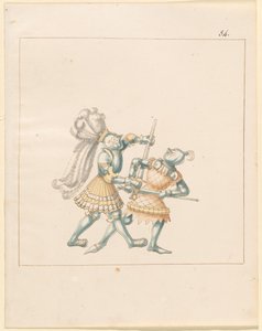 Freydal, Maximilianus I. császár tornája és tornája: Gyalogharcok (Jousts) (III. kötet): 164. tábla alkotó: German 16th Century