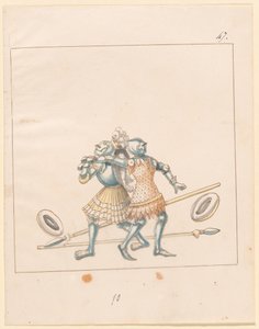 Freydal, Maximilianus I. császár tornája és tornája: Gyalogharcok (Jousts) (III. kötet): 152. tábla alkotó: German 16th Century