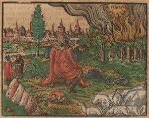 Mózes és az égő bokor alkotó: German 16th Century