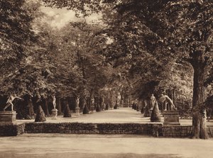 Kerti színház, Herrenhausen Gardens, Hannover (fekete-fehér fotó)