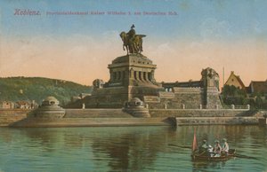 I. Vilmos császár emlékműve, Koblenz. 1913-ban küldött képeslap. alkotó: German Photographer