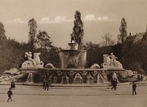 Munchen / München: Wittelsbacher Brunnen (fekete-fehér fotó) alkotó: German Photographer