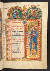 Hozzáadás. 60629, f.3 Május, 12-től Arany és színes naptároldalak, építészeti keretekkel, amelyek mindegyike az állatöv jelét, egy apostolát és a hónap munkáját (vellum) tartalmazza alkotó: German School