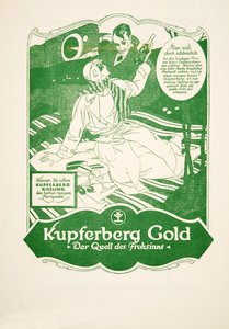 Kupferberg Gold reklámja, Styl, 1922-es kiadás (pochoir nyomtatás) alkotó: German School