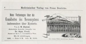 Reklám: „Új előadások az idegrendszer betegségeiről, különösen a hisztériáról, J. M. Charcot, fordította Sigmund Freud”, „Az afáziáról: kritikai tanulmány” alkotó: German School