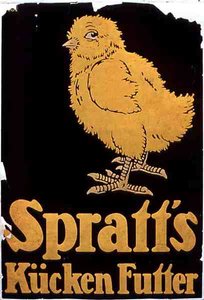 A "Spratts Chicken Feed" reklámja (színes litográfia) alkotó: German School