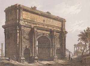 Septimius Severus boltíve, Róma (színes litográfia) alkotó: German School
