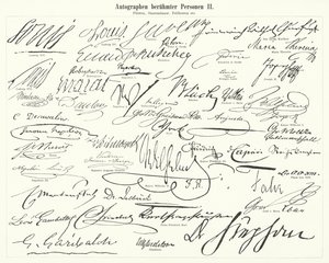 Híres emberek autogramja: államférfiak, hercegek, tábornokok stb (metszet) alkotó: German School