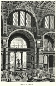 Caracalla fürdői, Róma (litho) alkotó: German School
