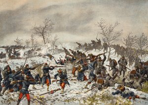 Csata Le Mans-Champagne előtt, francia-porosz háború, 1871. január 11. alkotó: German School