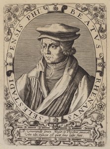 Beatus Rhenanus német humanista, tudós és vallási reformátor (metszet) alkotó: German School