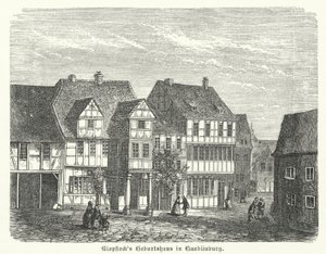 Friedrich Gottlieb költő szülőhelye, Klopstock, Quedlinburg, Németország (metszet) alkotó: German School