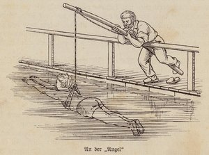 Úszni tanuló fiú (metszet) alkotó: German School