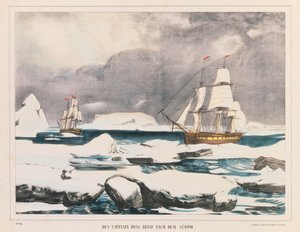 Brit sarkkutató Ross kapitány expedíció az Antarktiszon, J. Scholz, Mainz, 1839-42 között alkotó: German School