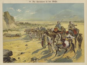 Karaván az arab sivatagban (színes litó) alkotó: German School