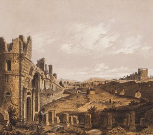 Maxentius cirkusza, Róma (színes litográfia) alkotó: German School