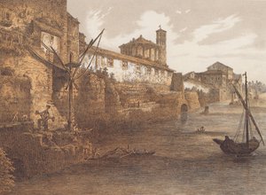 Cloaca Maxima, Róma (színes litográfia) alkotó: German School