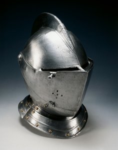 Zárt sisak terepre, 1550-70 körül (acél, vas, bőr és sárgaréz) alkotó: German School