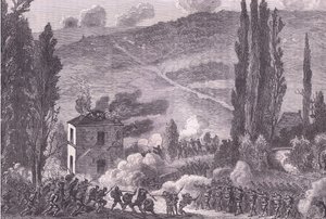 Combat at Chatillon, Cassells History of the War Franciaország és Németország között, kiadó: Cassell and Company Limited, 1890 körül (litho) alkotó: German School