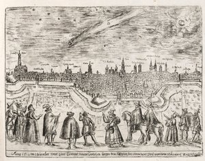 Üstökös látható Augsburg felett 1618. november végén, kocsma. 1618. alkotó: German School