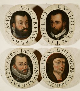 A harmincéves háború hadvezérei, Caspar von Freindsperg, Guido Bentivoglio, Jacob Hanibal gróf Embs ... alkotó: German School