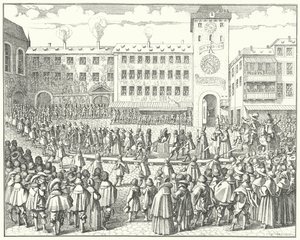 Mátyás római római császár koronázási körmenete 1612-ben. alkotó: German School
