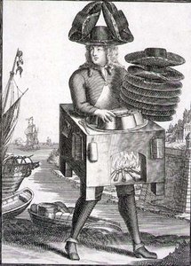 Kalapos jelmez, kocsma. Gerard Valck (1651/2-1726) 1690 körül (metszet) alkotó: German School