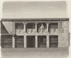Egy ókori görög ház udvara Közép-Szíriában. Illusztráció a Bilder-Atlashoz (metszet) alkotó: German School