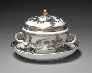Fedett tál és edény, gyártó Meissen Porcelain Factory, Németország, 1730-1740 alkotó: German School