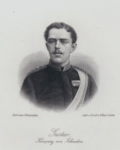 Gusztaf svéd koronaherceg, a leendő V. Gusztaf király (metszet) alkotó: German School