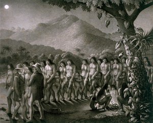 A Puri törzs tánca, illusztráció az Egy brazil utazás atlaszából alkotó: German School