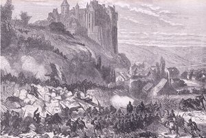 Defence of Chateaudun, Cassells History of the War Franciaország és Németország között, kiadó: Cassell and Company Limited, 1890 körül (litho) alkotó: German School