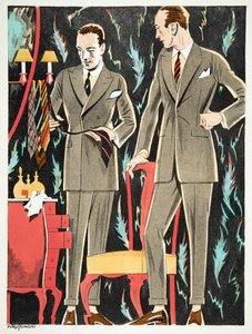Der Arbiter, Fasskessel & Muntmann ruhái, Styl, pub. 1922 (pochoir print) alkotó: German School