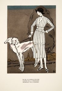 Die Lieblinge", A C Steinhardt divathirdetése, Styl, 1922-es kiadás (pochoir-nyomat) alkotó: German School