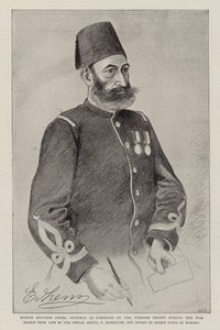 Edhem Moushir Pasha, a török csapatok parancsnoka a háború alatt (litho) alkotó: German School