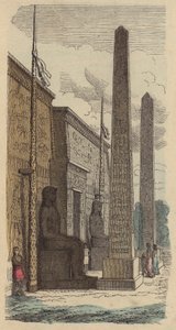 Egy ókori egyiptomi palotatemplom bejárata (színes metszet) alkotó: German School