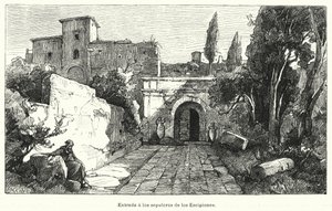 Bejárat a Scipiók sírjához, Róma (litho) alkotó: German School