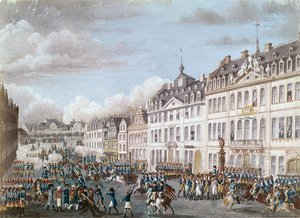 Poroszország és Hesse egyesült csapatainak belépése Frankfurtba, 1792. december 2. (guache)