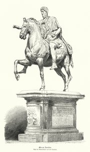 Marcus Aurelius római császár lovas szobra (metszet) alkotó: German School