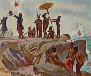 Telepek létesítése az afrikai partokon. január 1. 1683 (nagyított színes litográfia) alkotó: German School