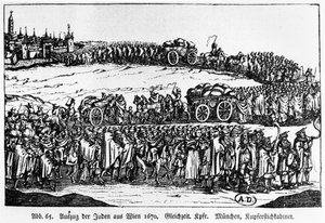 A zsidók kiűzése Bécsből, 1670 alkotó: German School